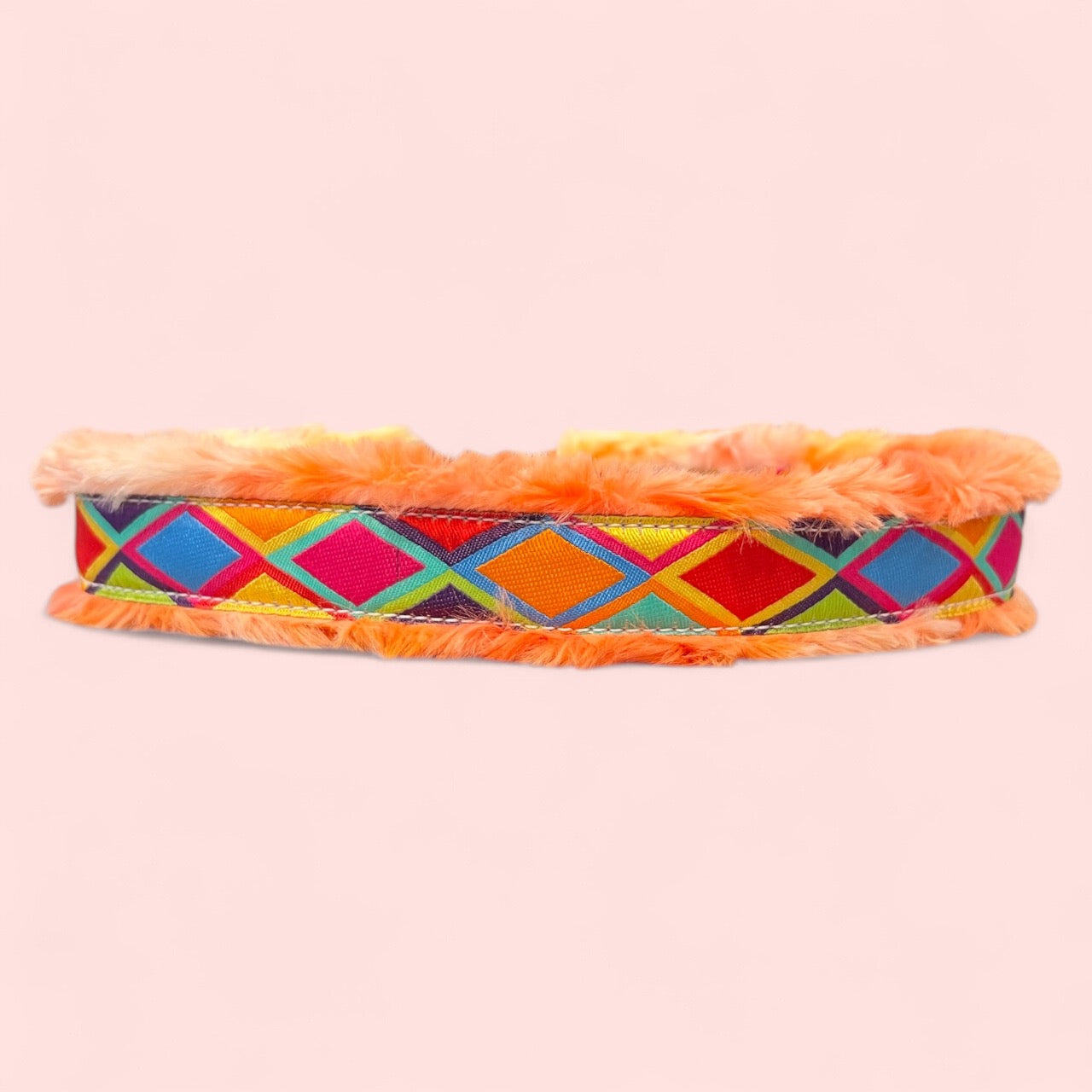 Happy Luxe Rainbow Diamonds Large Dog Collar