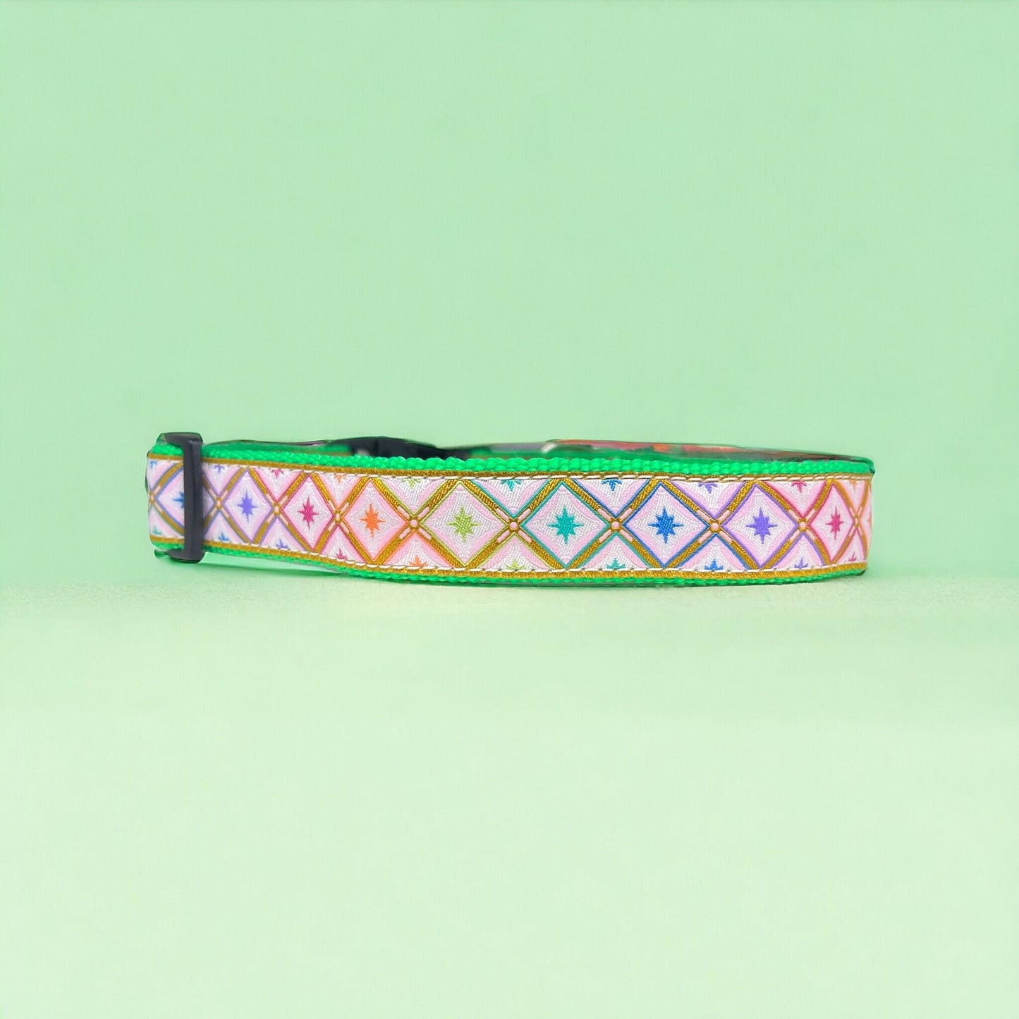 Rainbow Star Gazer L 1” Dog Collar
