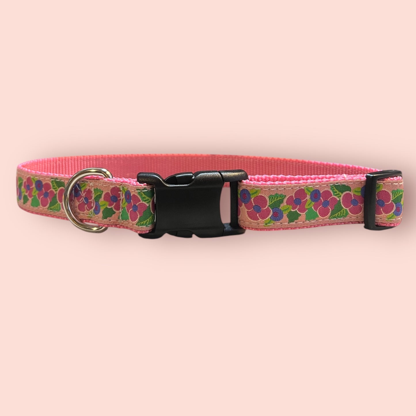 Pink Berries Large Dog Collar