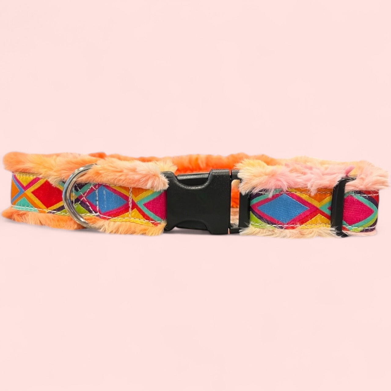 Happy Luxe Rainbow Diamonds Large Dog Collar