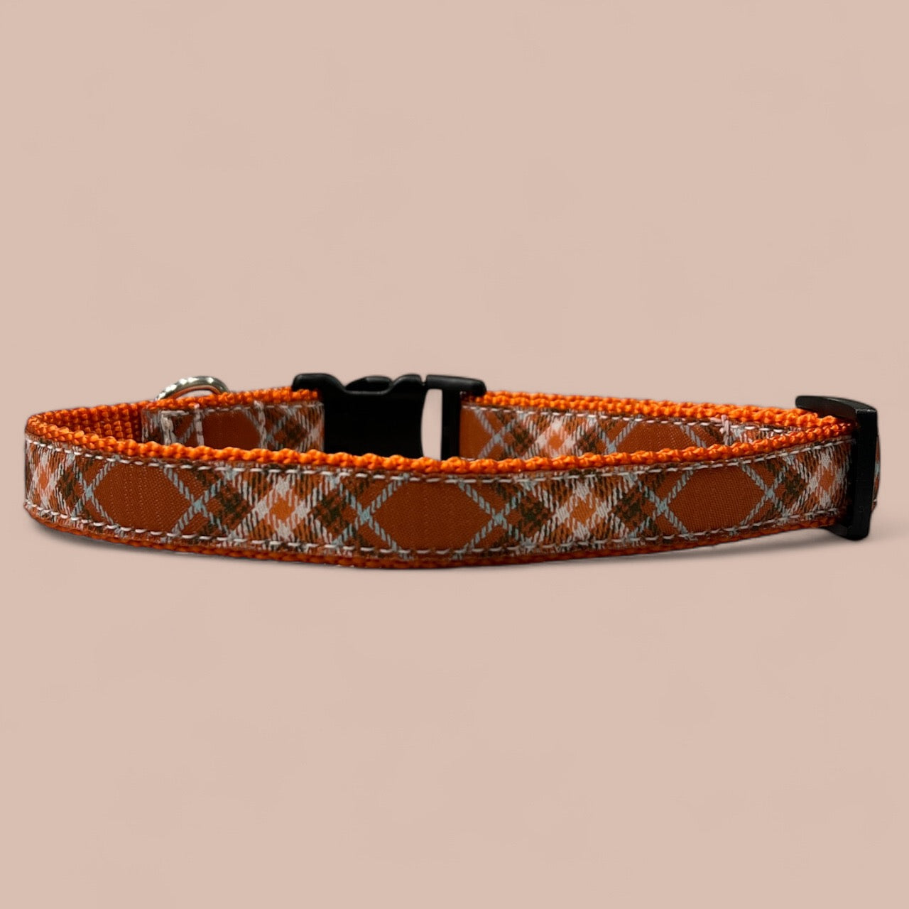 Orange Plaid Medium Dog Collar
