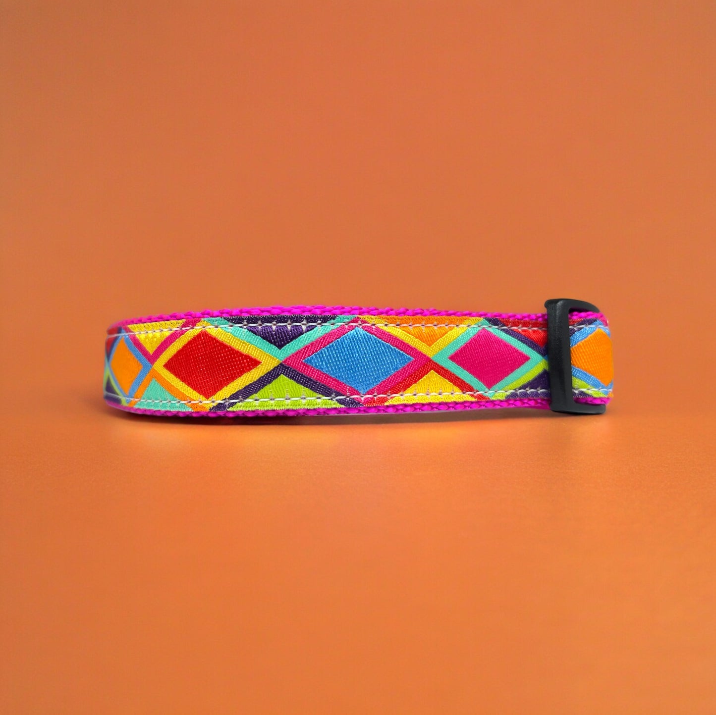 Rainbow Diamonds Large Dog Collar