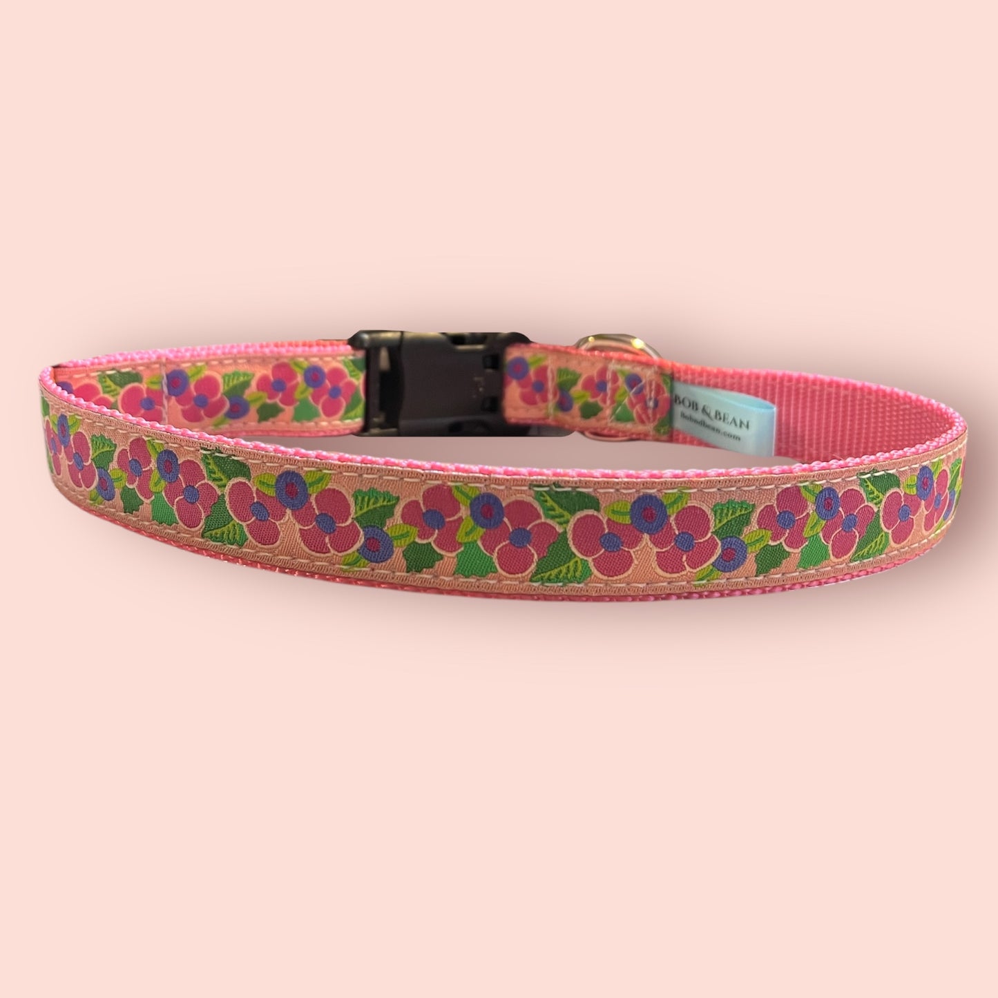 Pink Berries Large Dog Collar