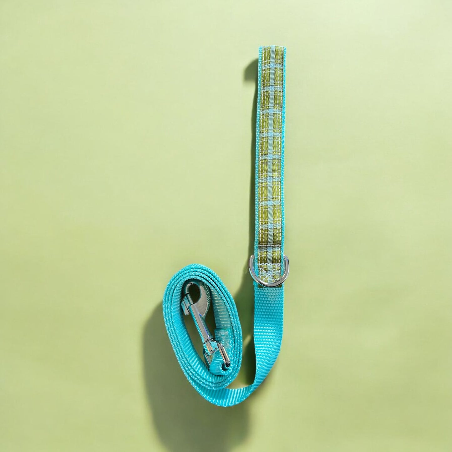 Blue and Green Plaid Dog Leash