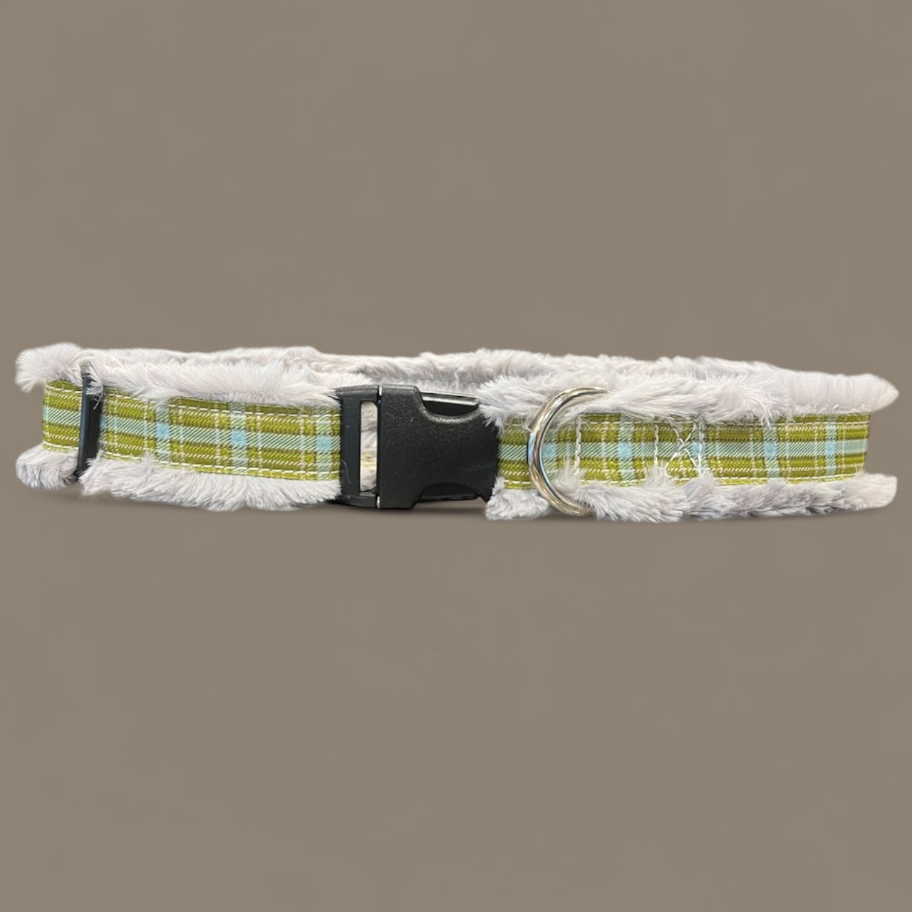 Happy Luxe Green Plaid Large Dog Collar