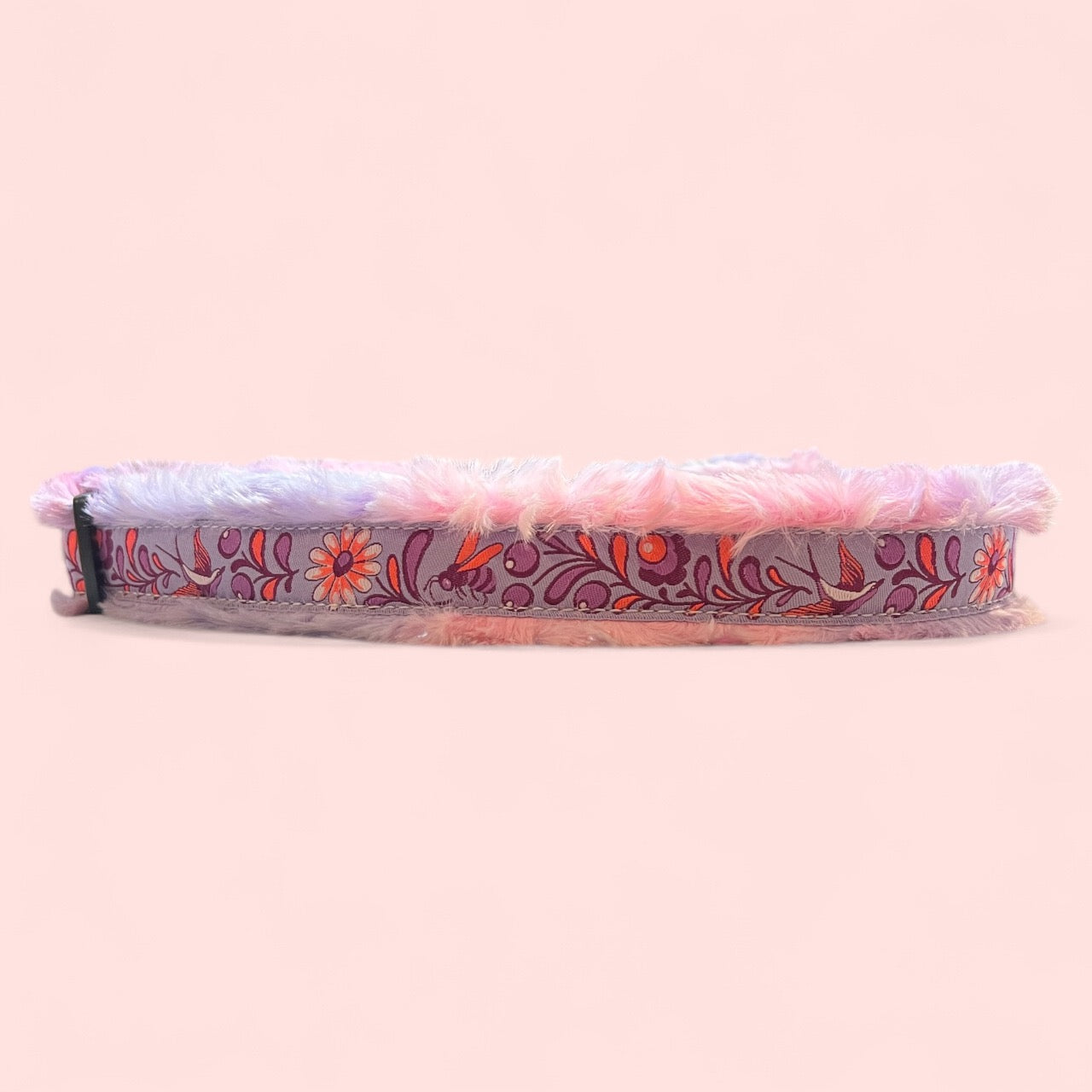 Happy Luxe Hummingbirds Purple Large Dog Collar