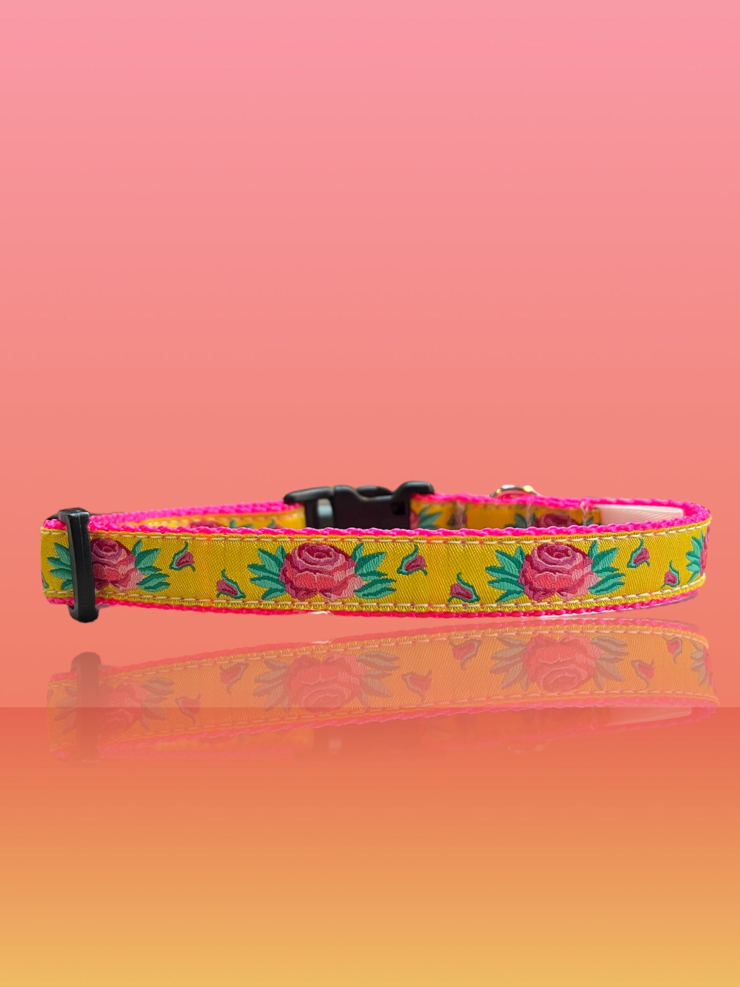 Sunset Roses Dog Collar S/M