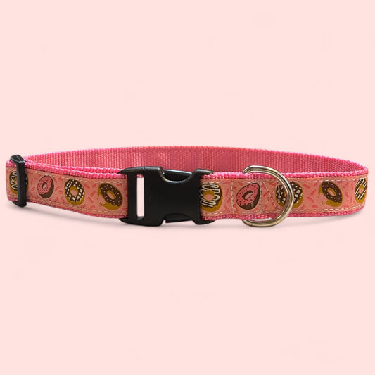 Pink Donuts Large Dog Collar