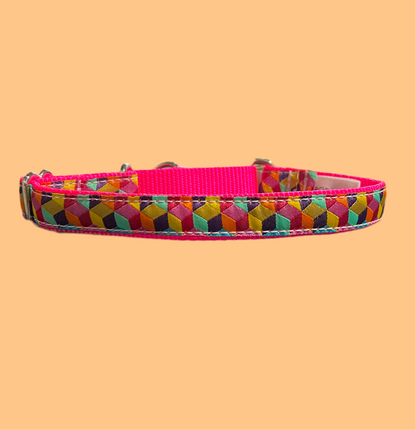 Tumbling Blocks Martingale Small/Medium Dog Collar