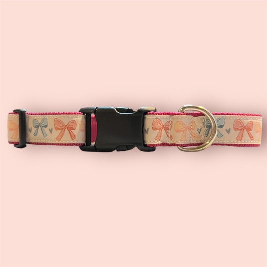 Lovely bows Large Dog Collar