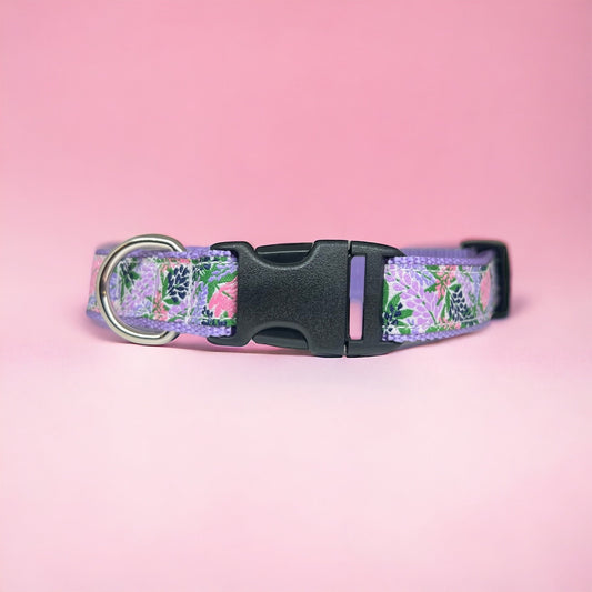 Lupine Fields Large and Medium Dog Collar