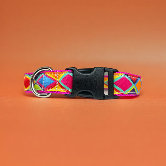 Rainbow Diamonds Large Dog Collar