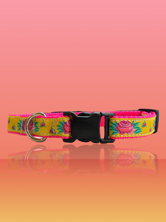 Sunset Roses Dog Collar S/M