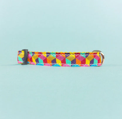 Tumbling Blocks Small/Medium Dog Collar