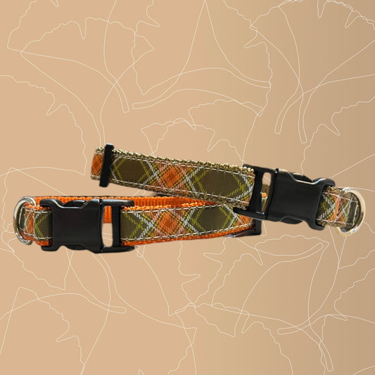 Autumn Plaid Medium Dog Collar