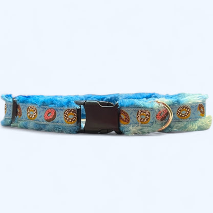 Happy Luxe Blue Donuts Large Dog Collar