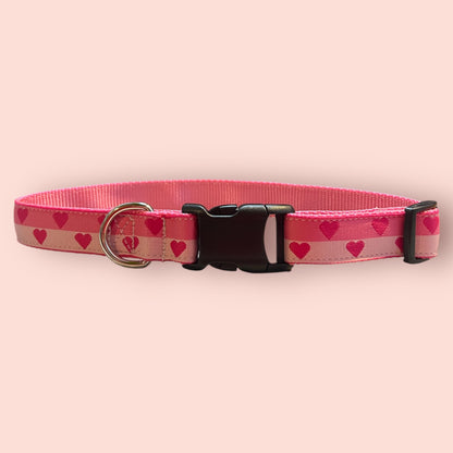 Pink hearts Large Dog Collar