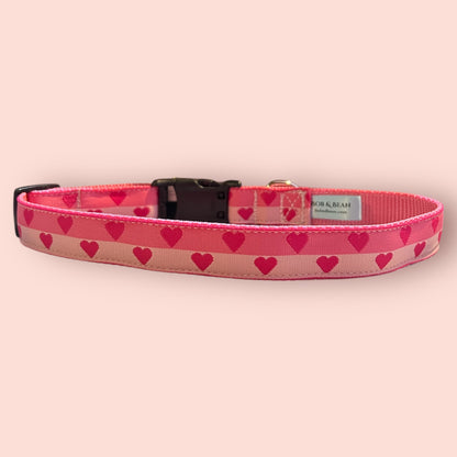 Pink hearts Large Dog Collar