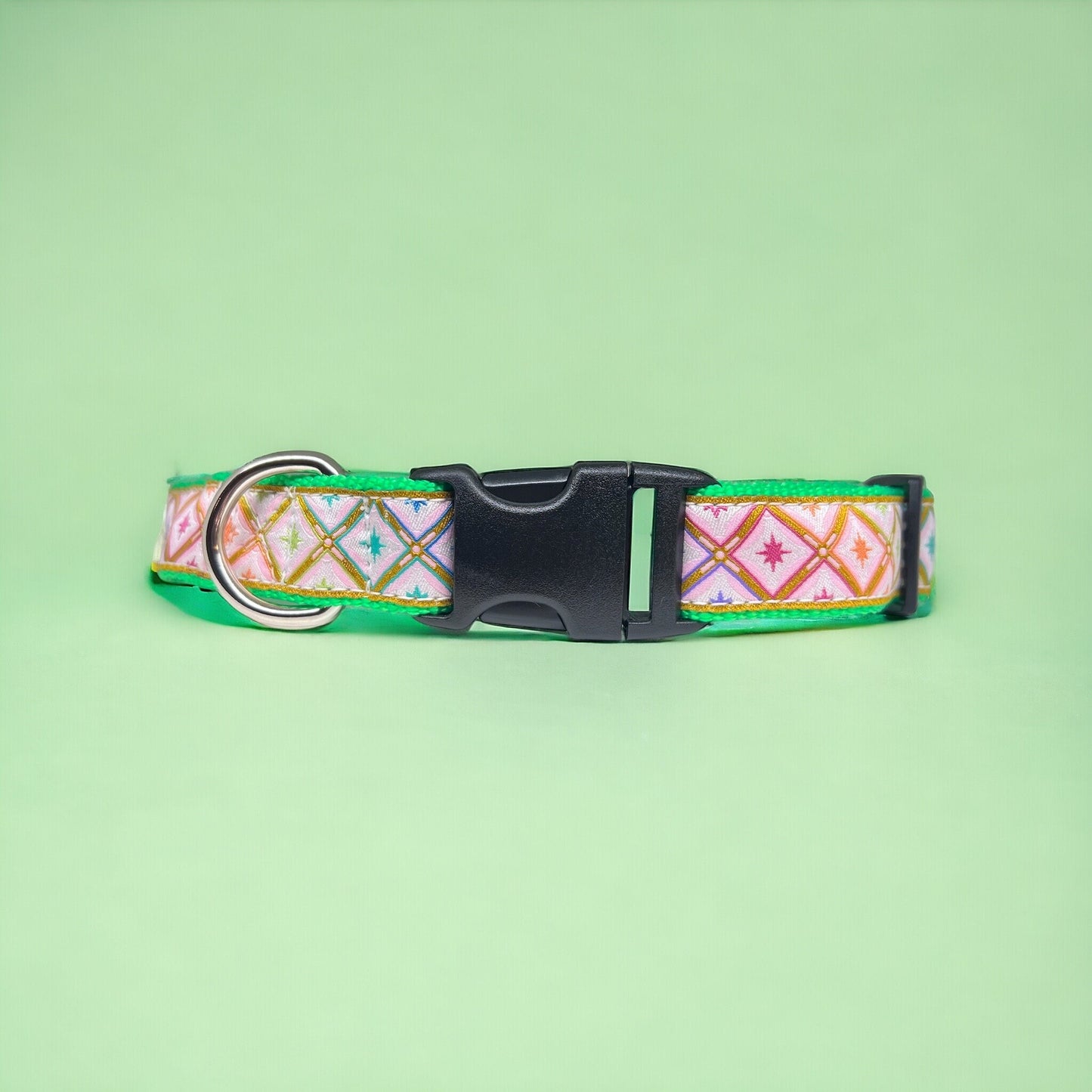 Rainbow Star Gazer L 1” Dog Collar